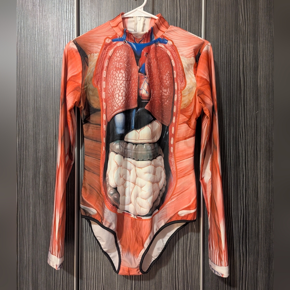 Anatomy Print Long Sleeve Bodysuit L/XL